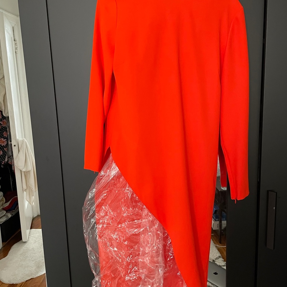 Long red blouse